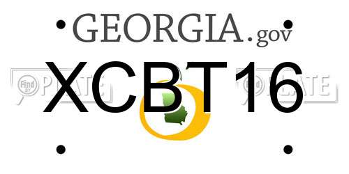 XCBT16 Georgia License Plate
