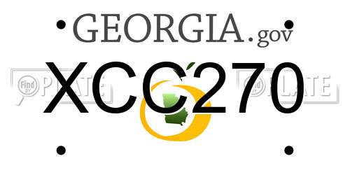 XCC270 Georgia License Plate