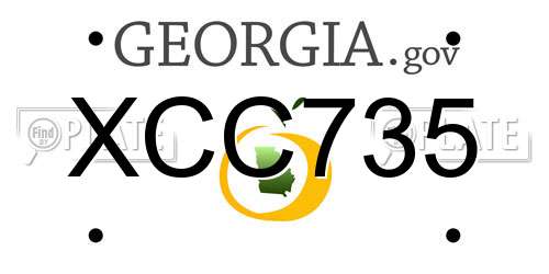XCC735 Georgia License Plate