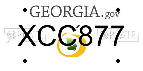 XCC877 Georgia License Plate