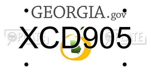 XCD905 Georgia License Plate