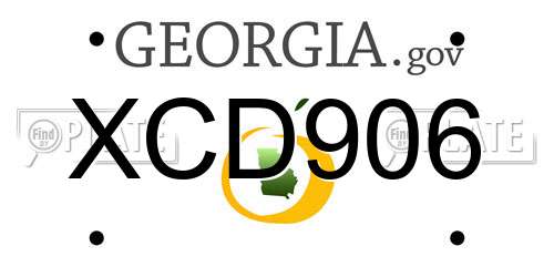 XCD906 Georgia License Plate