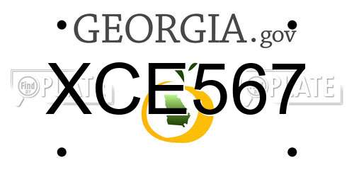 XCE567 Georgia License Plate