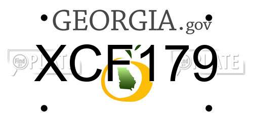 XCF179 Georgia License Plate