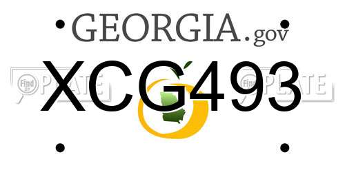 XCG493 Georgia License Plate