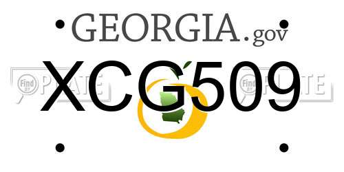 XCG509 Georgia License Plate
