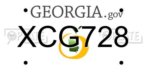 XCG728 Georgia License Plate
