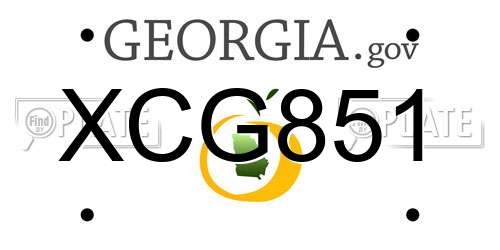XCG851 Georgia License Plate