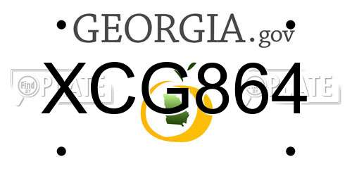 XCG864 Georgia License Plate