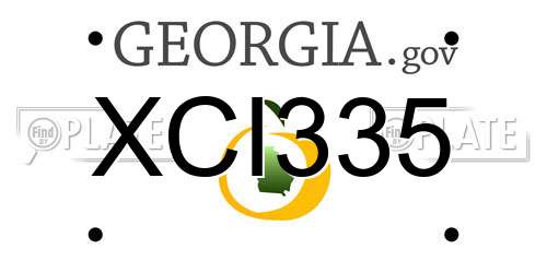 XCI335 Georgia License Plate