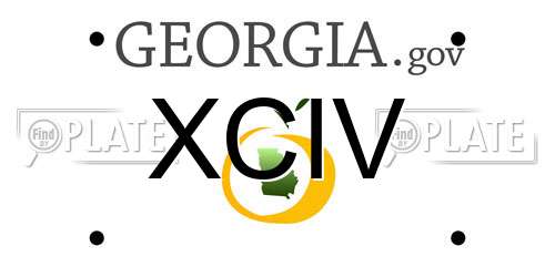 XCIV Georgia License Plate