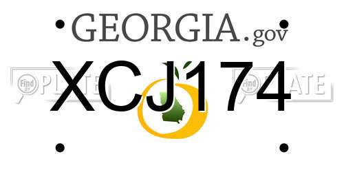 XCJ174 Georgia License Plate