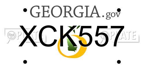 XCK557 Georgia License Plate