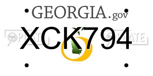 XCK794 Georgia License Plate