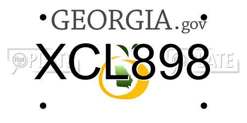 XCL898 Georgia License Plate