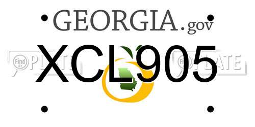 XCL905 Georgia License Plate
