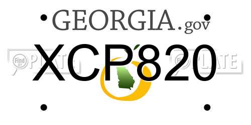 XCP820 Georgia License Plate