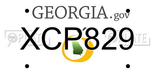 XCP829 Georgia License Plate