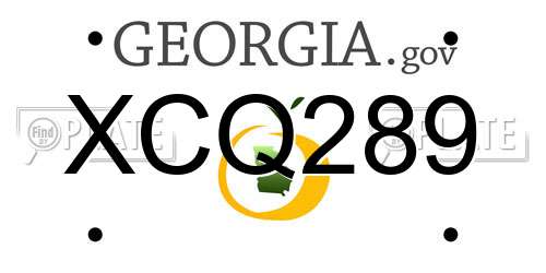 XCQ289 Georgia License Plate