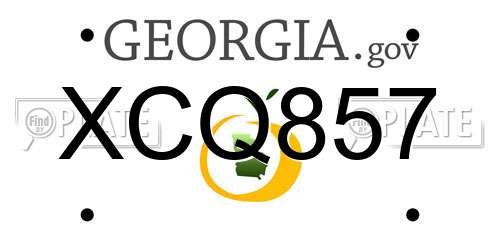 XCQ857 Georgia License Plate