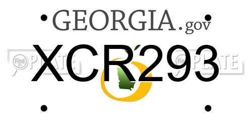 XCR293 Georgia License Plate