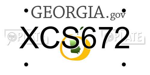 XCS672 Georgia License Plate