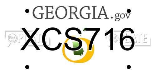 XCS716 Georgia License Plate