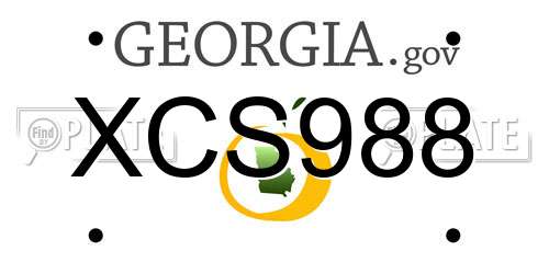 XCS988 Georgia License Plate