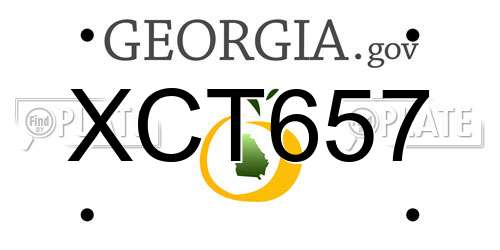 XCT657 Georgia License Plate