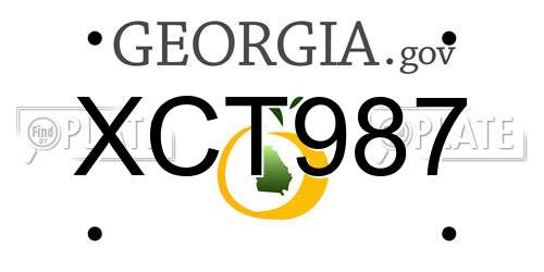 XCT987 Georgia License Plate
