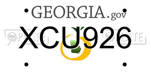 XCU926 Georgia License Plate
