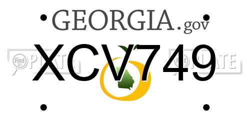 XCV749 Georgia License Plate