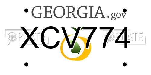 XCV774 Georgia License Plate