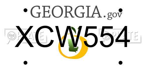 XCW554 Georgia License Plate