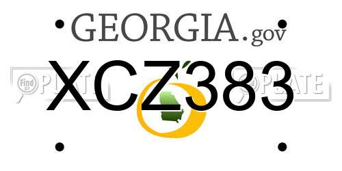 XCZ383 Georgia License Plate