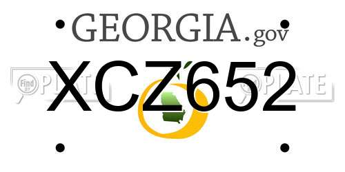XCZ652 Georgia License Plate