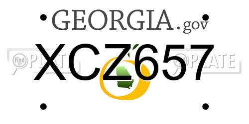 XCZ657 Georgia License Plate