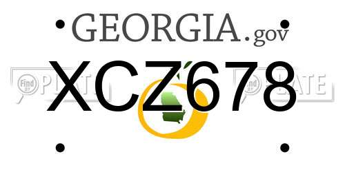 XCZ678 Georgia License Plate