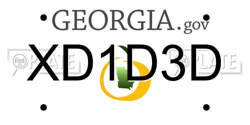 XD1D3D Georgia License Plate