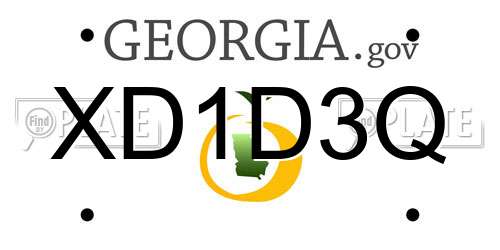 XD1D3Q Georgia License Plate