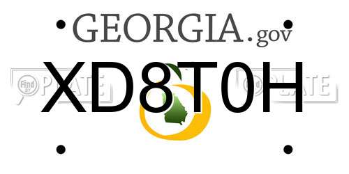 XD8T0H Georgia License Plate