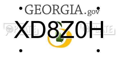 XD8Z0H Georgia License Plate