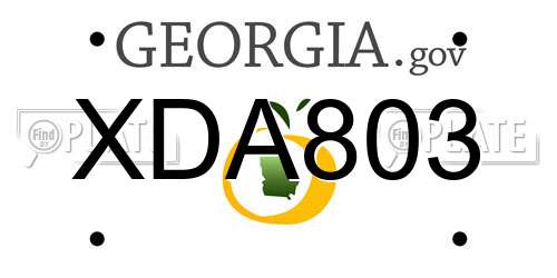 XDA803 Georgia License Plate