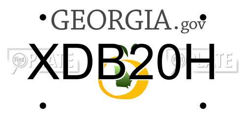 XDB20H Georgia License Plate