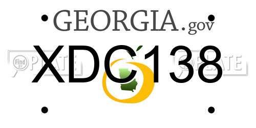 XDC138 Georgia License Plate