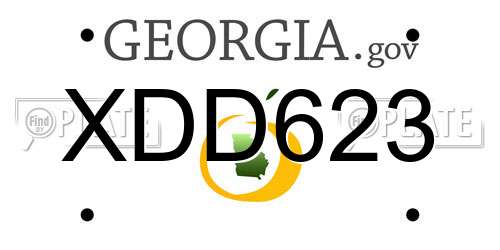XDD623 Georgia License Plate