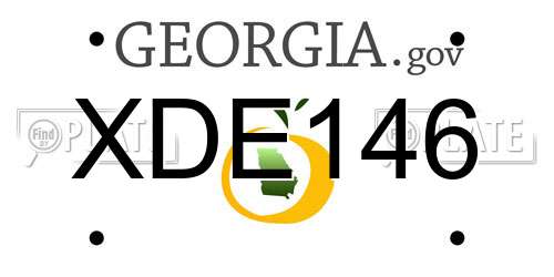XDE146 Georgia License Plate