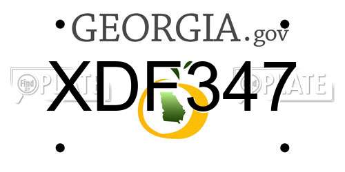 XDF347 Georgia License Plate