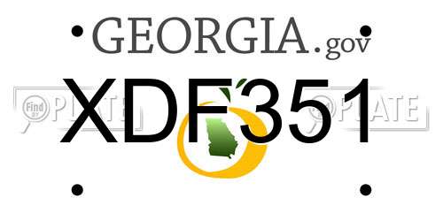 XDF351 Georgia License Plate