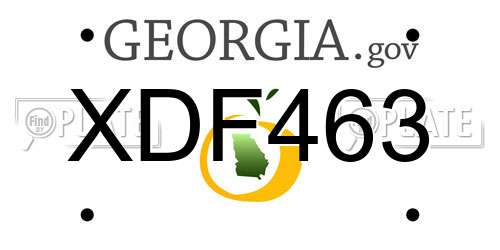 XDF463 Georgia License Plate